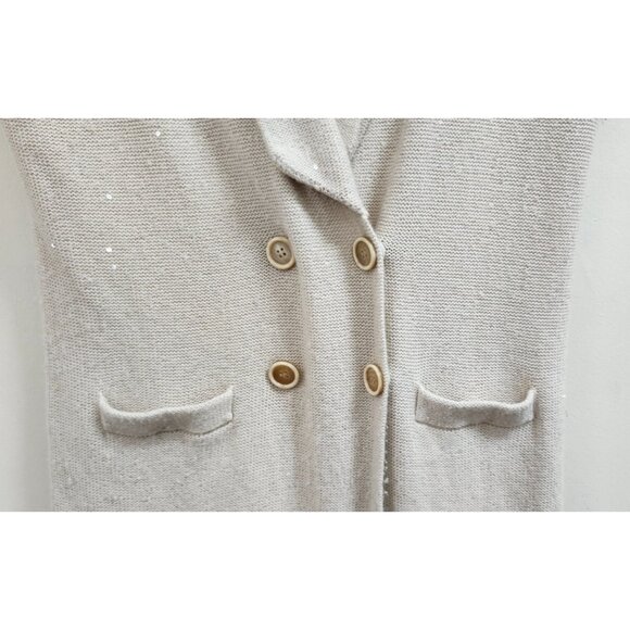 Brunello Cucinelli Cashmere Sleeveless Shawl Cardigan Speckled Knit Vest Double - Picture 6 of 15